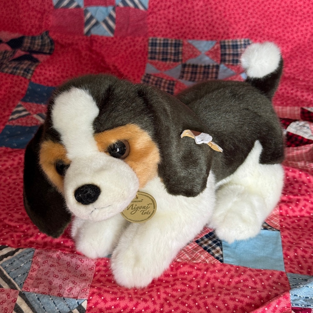 Aurora Miyoni Tots Beagle Puppy Plush Tri-Color Stuffed Animal‎ Dog Lifelike